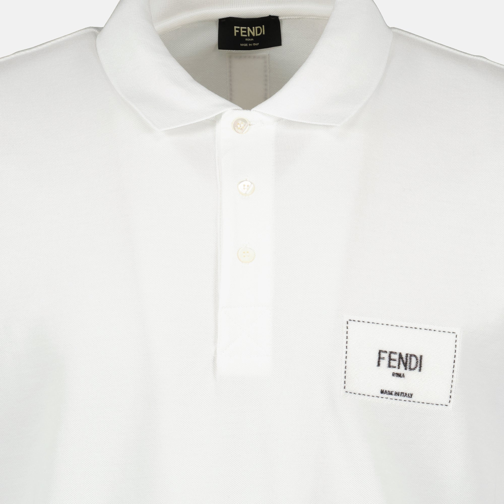 Polo shirts Embroidered Polo Fendi White Homme