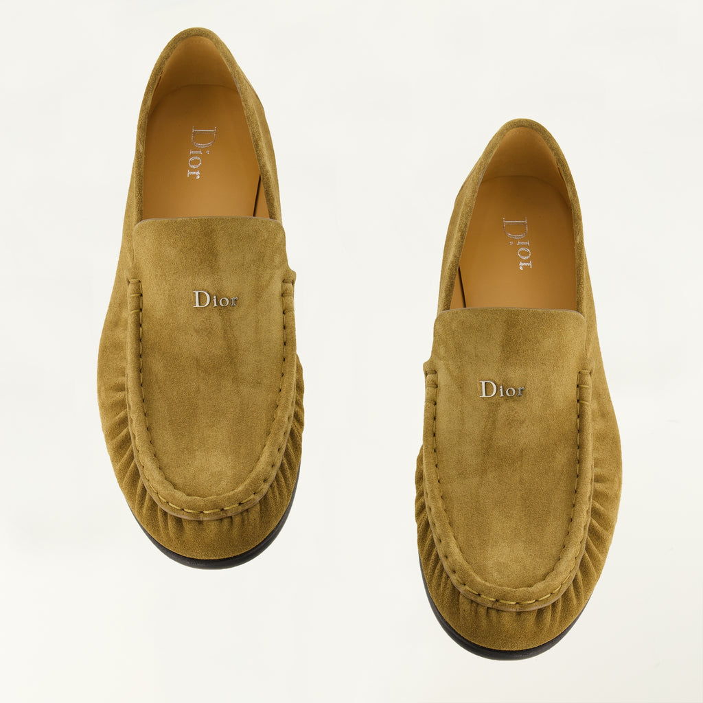 Mocassins Maurice Loafers in Light Brown Suede Dior Marron Homme
