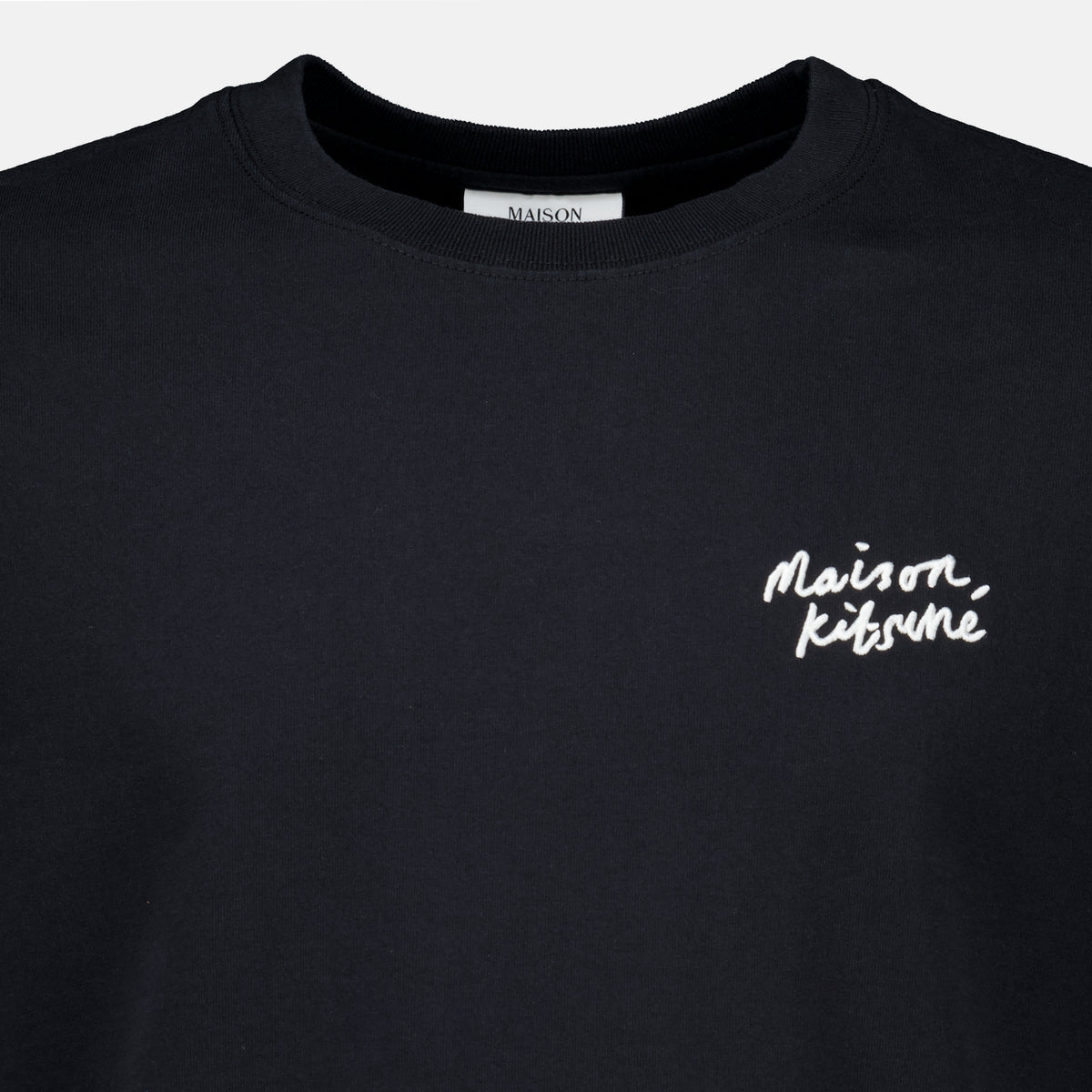 T-shirts T-shirt brodé noir Maison Kitsune Noir Homme