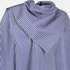 Imagem da Blusa às Riscas Azul Marinho da marca Ami PARIS para Unisex - Temporada Outono-Inverno 2025 - Vista Detalhada_1