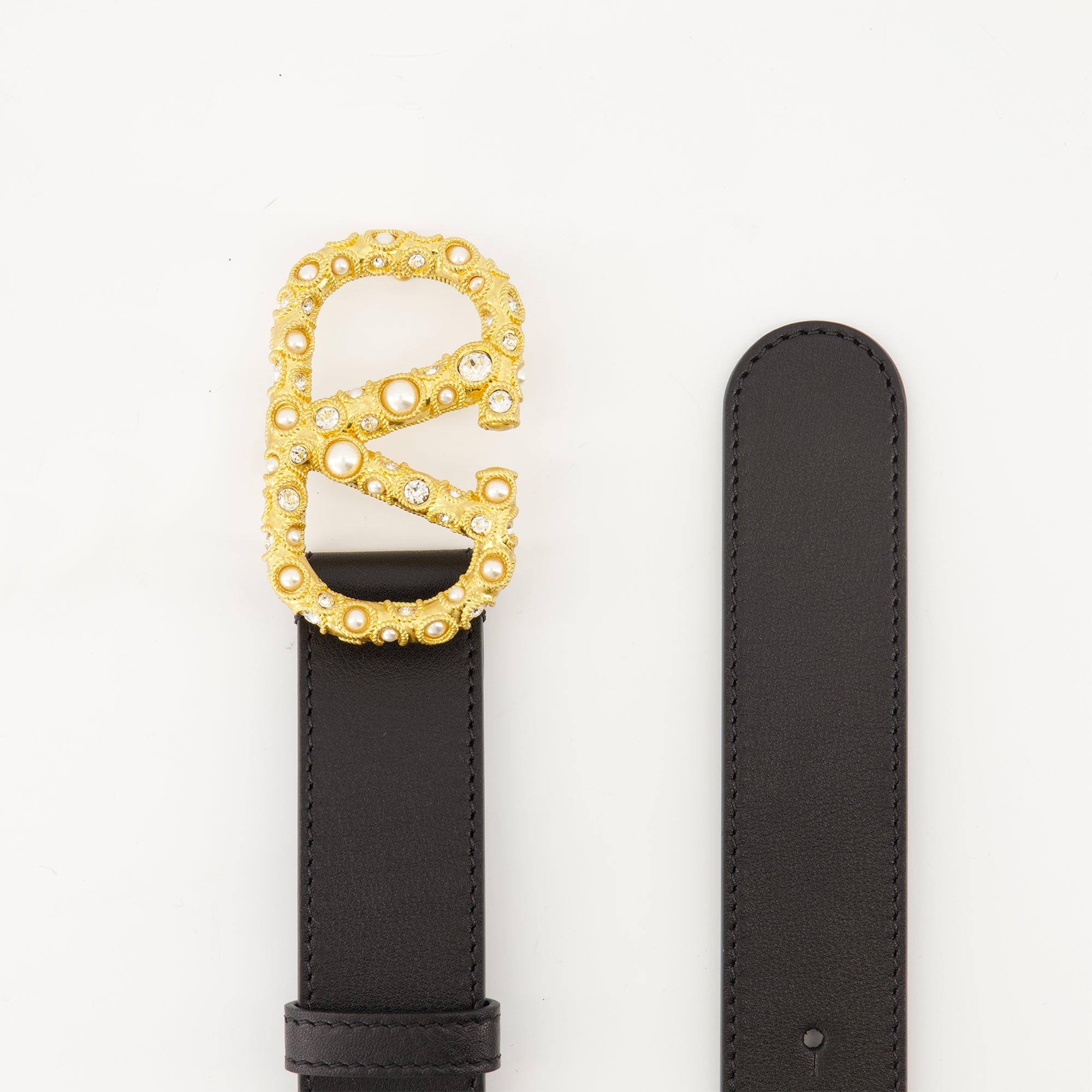 Ceintures VLogo Crystals Belt Valentino Garavani Noir Femme