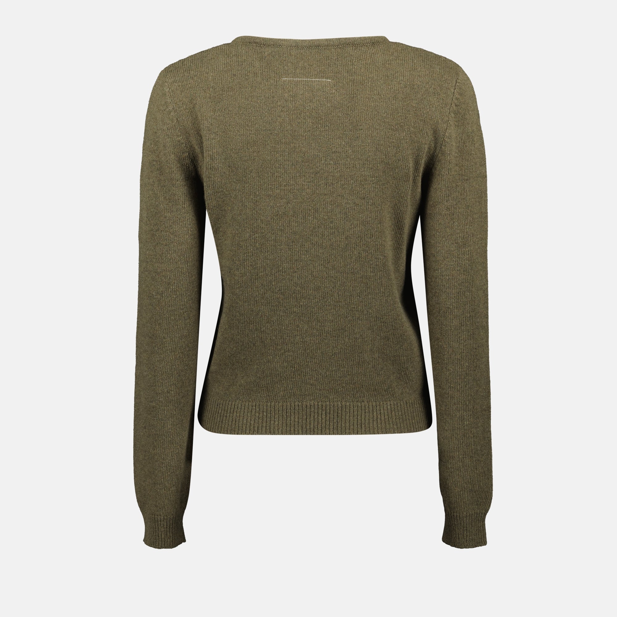 니트웨어 홀 스웨터 Mm6 카키색 옷감 Femme