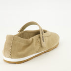 Chaussures plates Plume Ballet Flats in Beige Suede Miu Miu Beige Femme