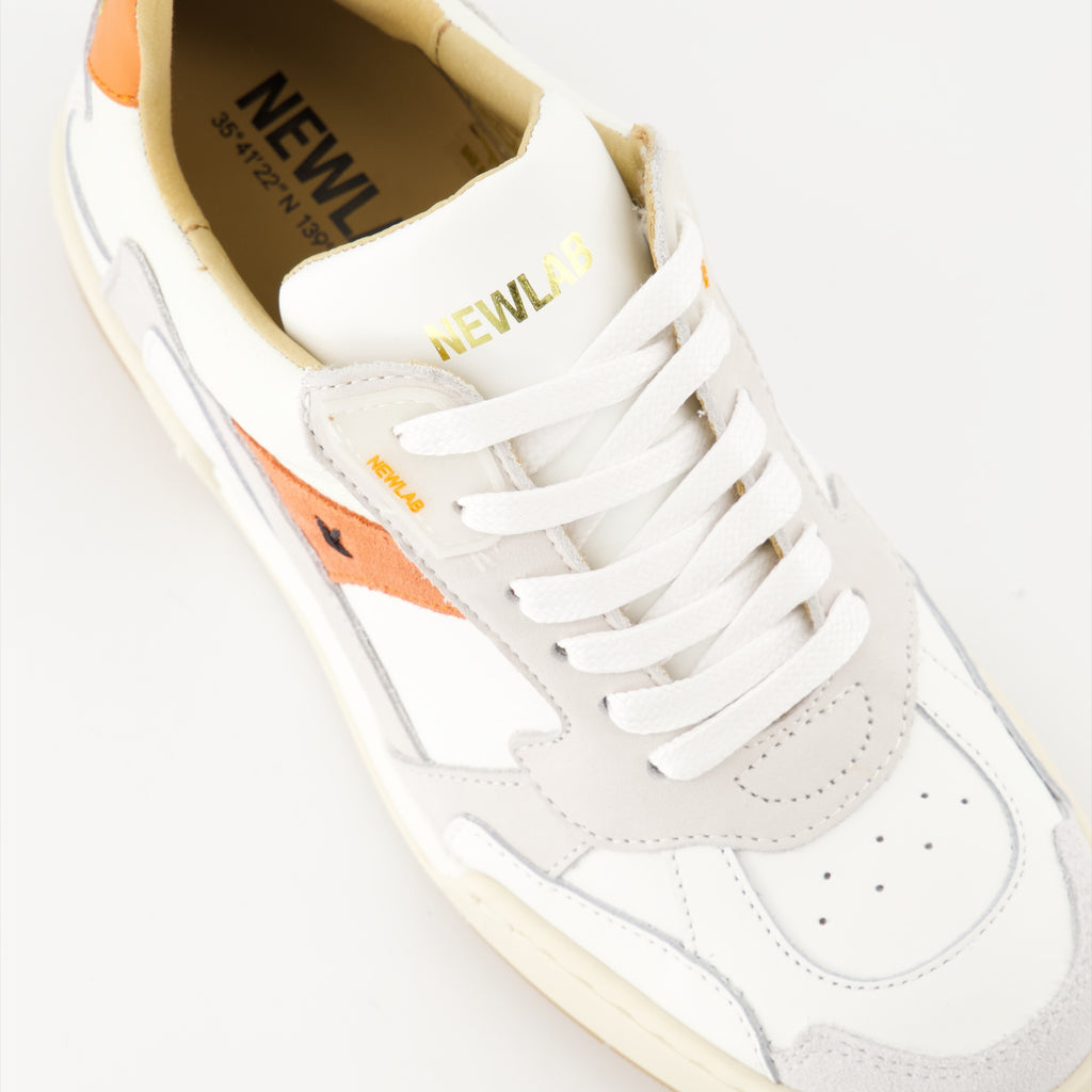 Sneaker Baskets en cuir et nubuck New Lab Orange Unisex