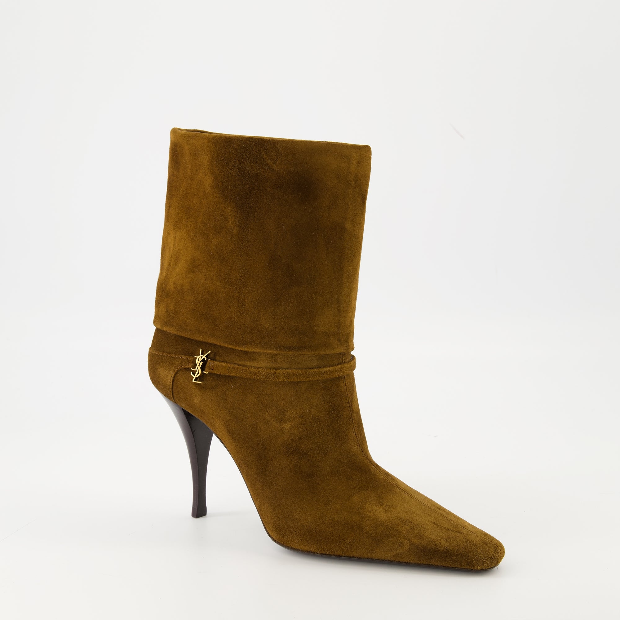 Image de l'article Bottines à talon Niki de la marque Saint Laurent pour Femme - Saison Automne-Hiver 2025 - Vue trois quarts avant droite