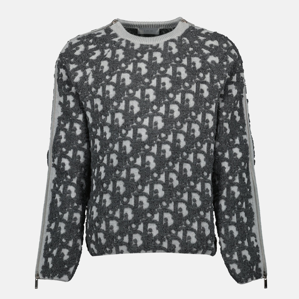 Maille Pull Dior Oblique Dior Gris Homme