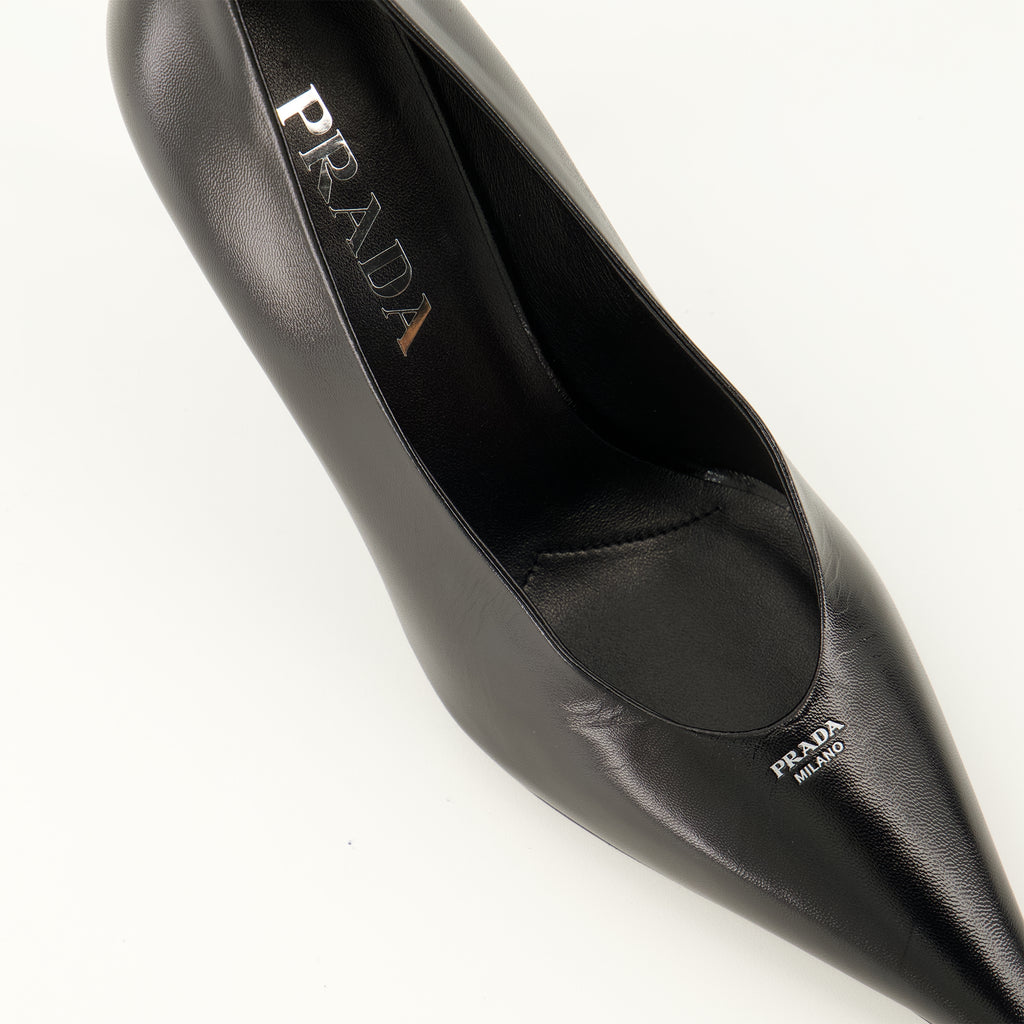 Escarpins Décolleté in Pelle Nera Prada Noir Femme