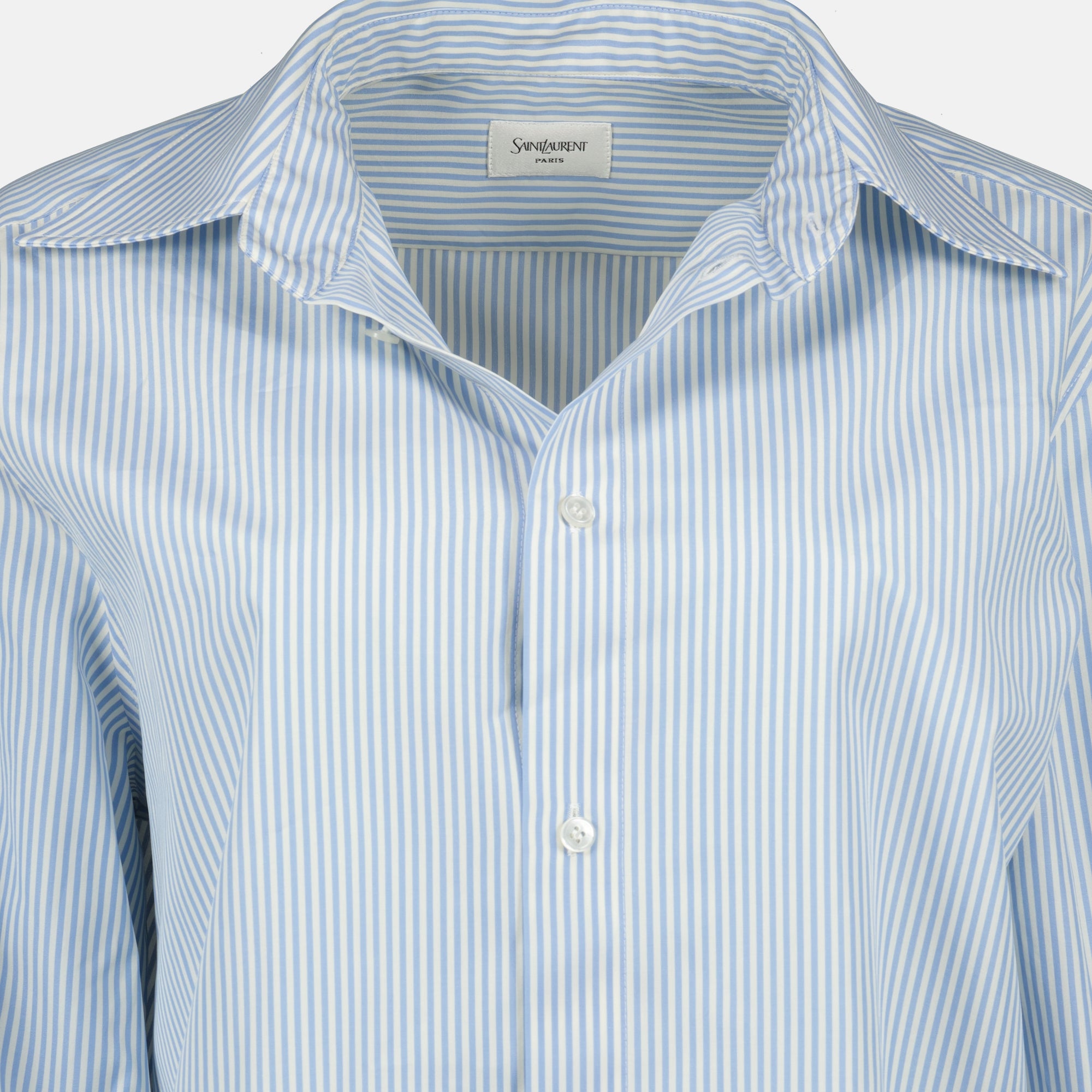 Chemises Cassandre Striped Shirt Saint Laurent Bleu Femme