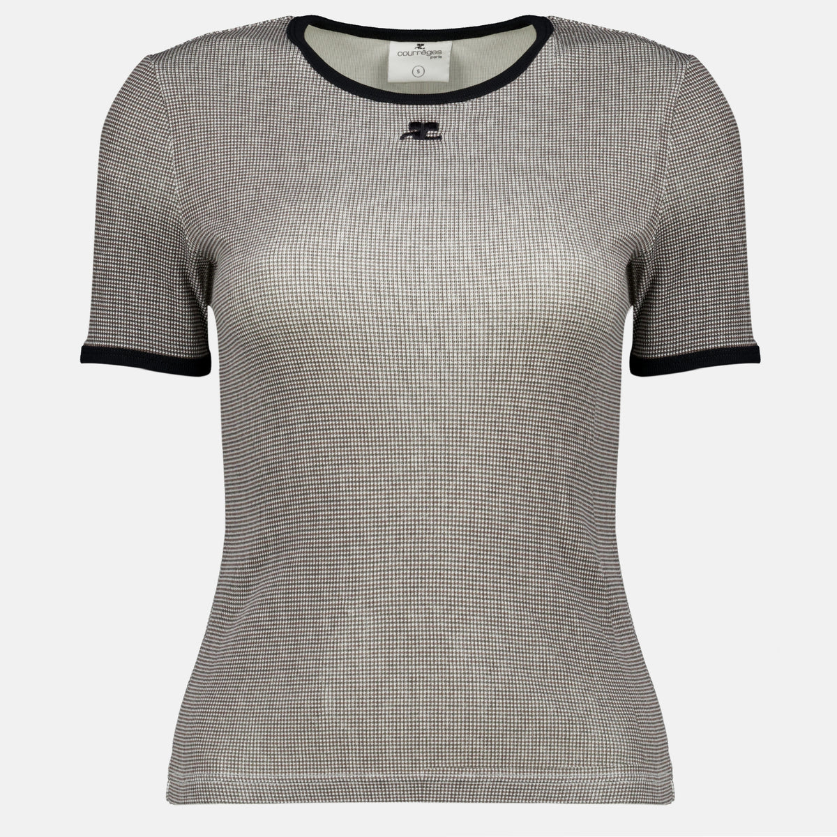 T-shirts T-shirt contraste signature Courrèges Gris Femme