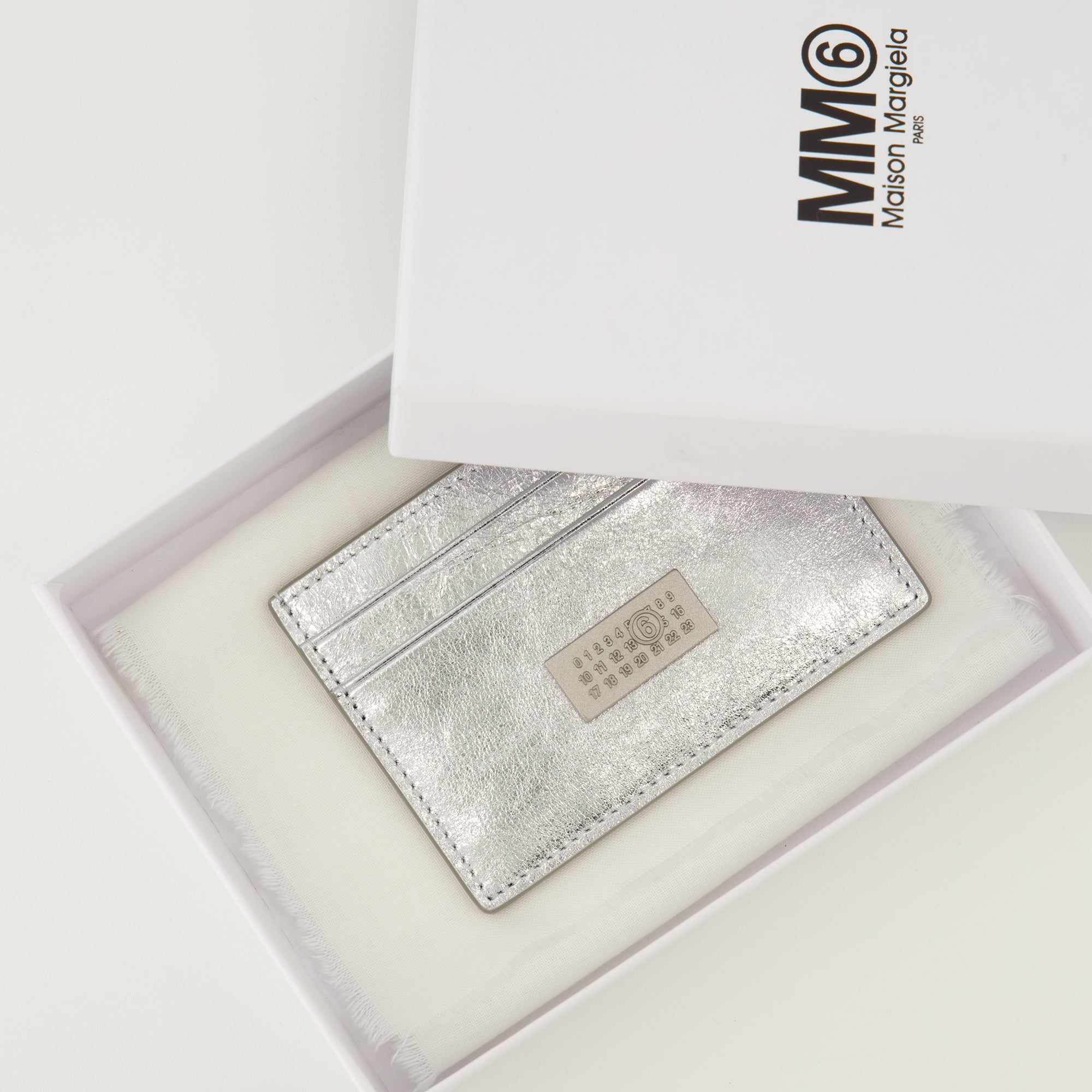 Image de l'article Porte-cartes Numeric métallisé de la marque Mm6 pour Unisex - Saison Printemps-Été 2026 - Vue détaillée_3