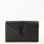 Petite maroquinerie Cartera de Cadena Cassandre en Cuero Negro Saint Laurent Noir Femme