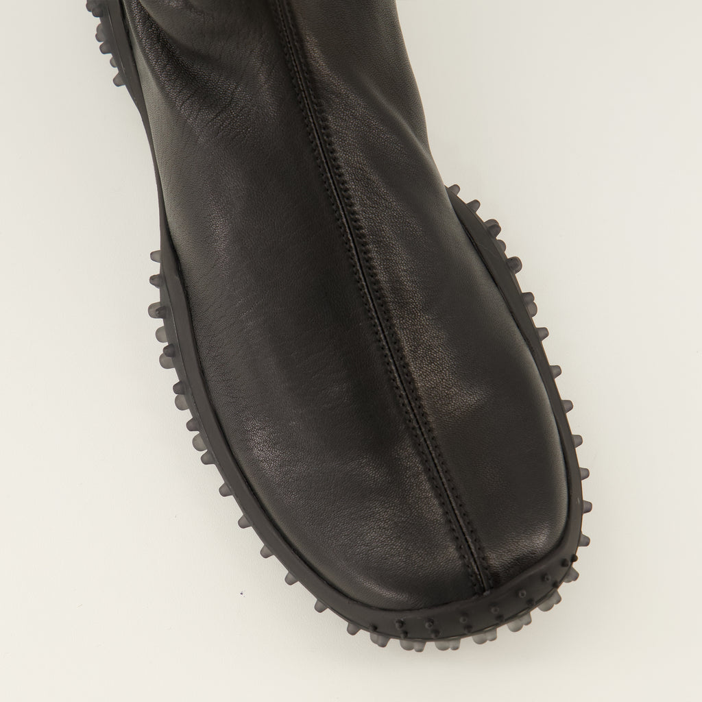 Bottes Botas de Cuero Nappa Negro Elásticas Miu Miu Noir Femme