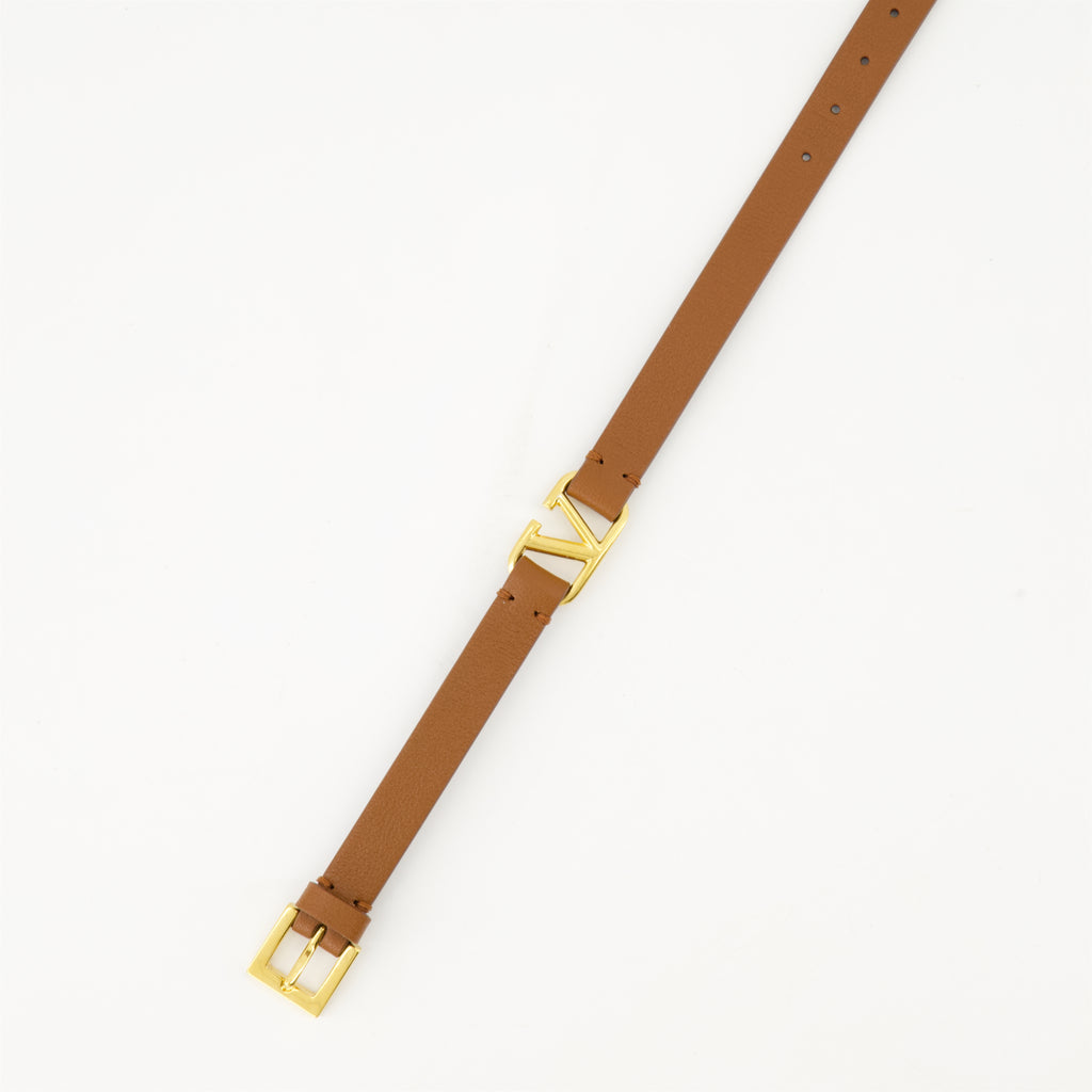 Bijoux Bracelet VLogo en cuir Valentino Garavani Marron Homme