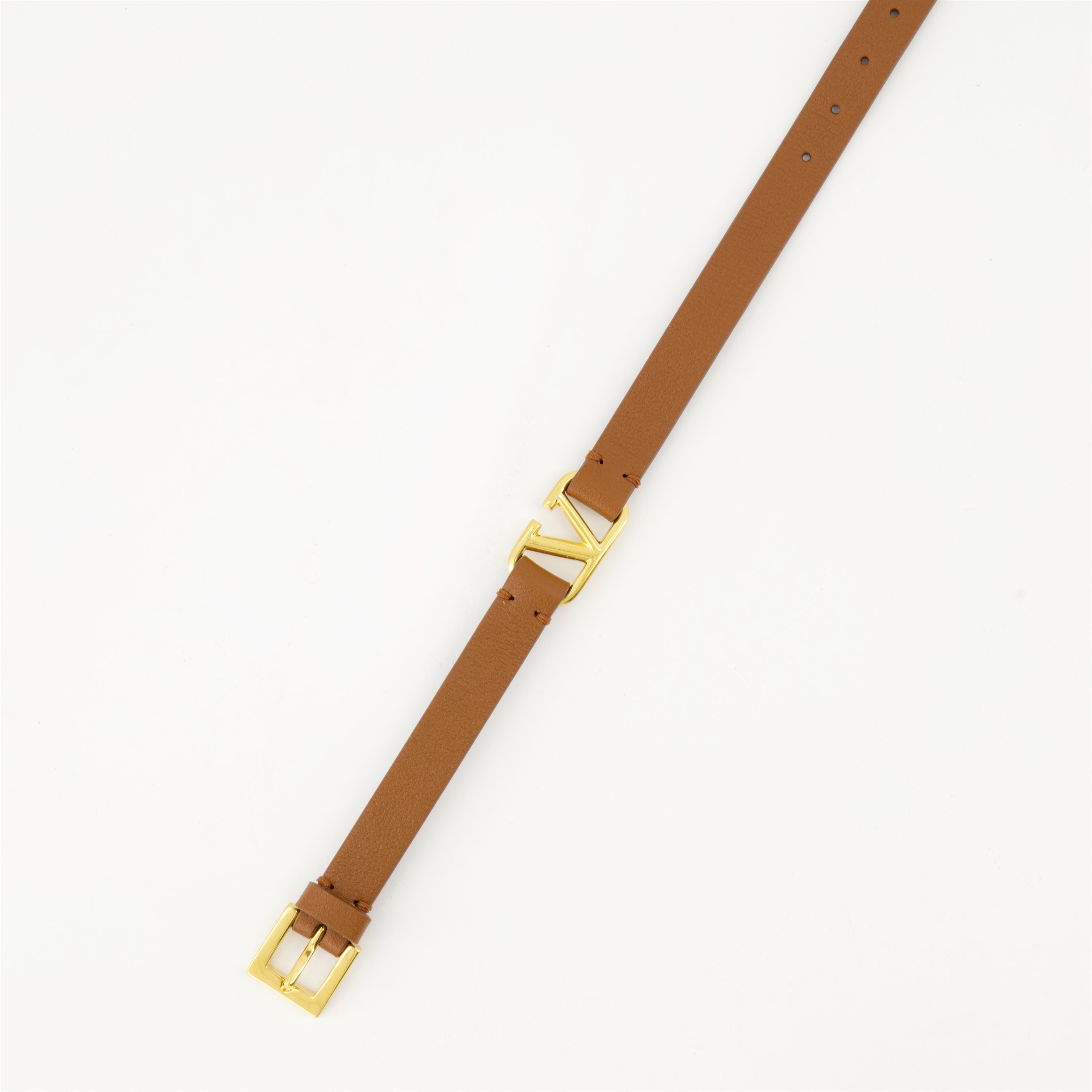 Bijoux Bracelet VLogo en cuir Valentino Garavani Marron Homme