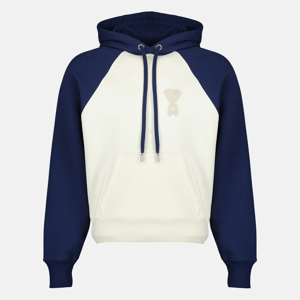 Image of the AMI Heart Hoodie made of cotton from the brand Ami PARIS for Unisex - Spring-Summer Season 2026 - Front View