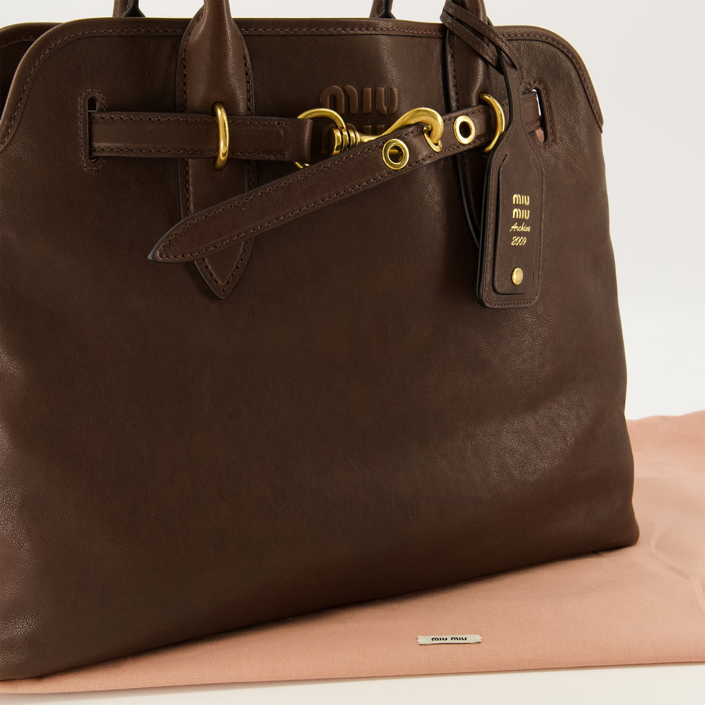 Sacs à main et épaule Bolso de Aventura de Cuero Nappa Marrón Miu Miu Marron Femme