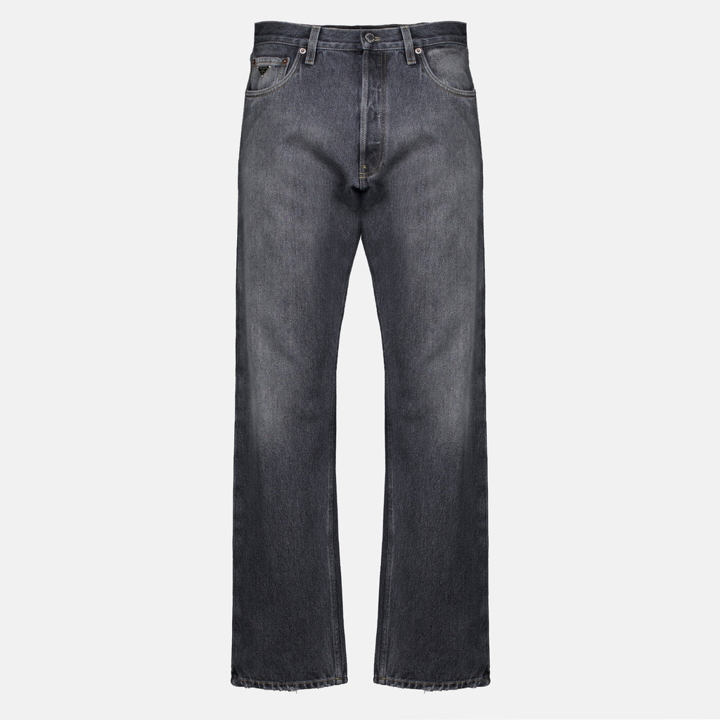 Pantalons Jean en denim vintage Prada Gris Homme