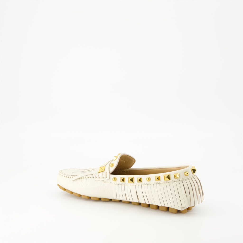 Loafers Fringed Moccasins Plaster Caster Valentino Garavani White Femme