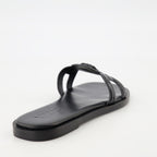 Offene schuhe Medusa '95 Lederschlappen Versace Schwarz Femme