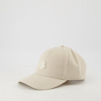 Chapeaux, casquettes et bonnets Casquette à logo en cuir Moncler Beige Homme