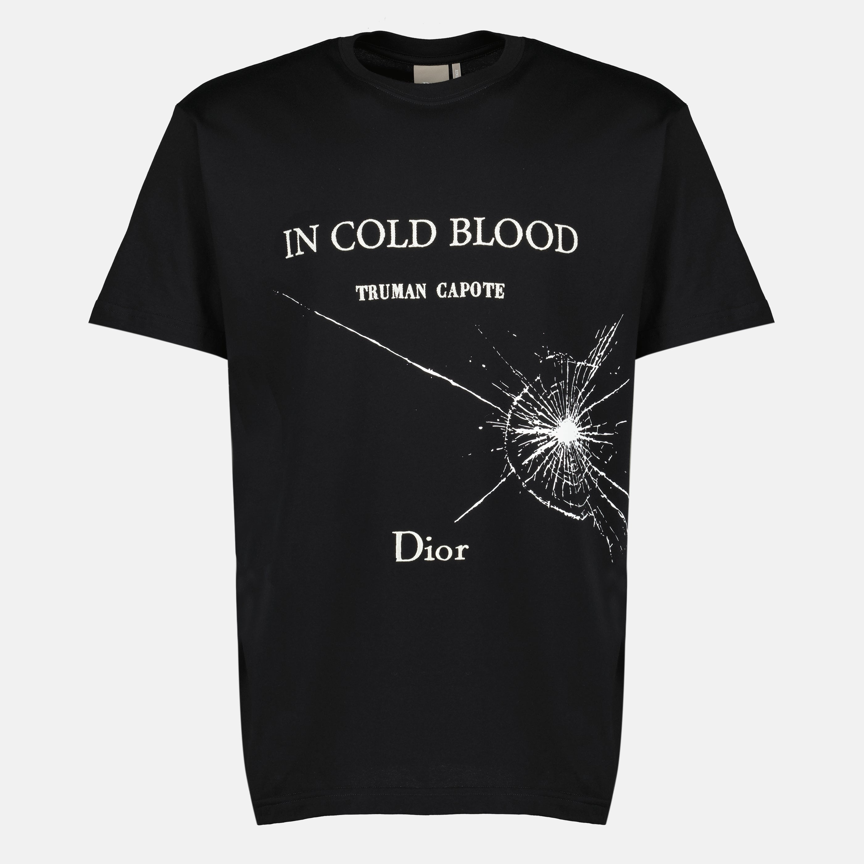 Immagine dell'articolo T-shirt nera con ricamo Book Cover in cotone del marchio Dior per Uomo - Stagione Primavera-Estate 2026 - Vista Frontale