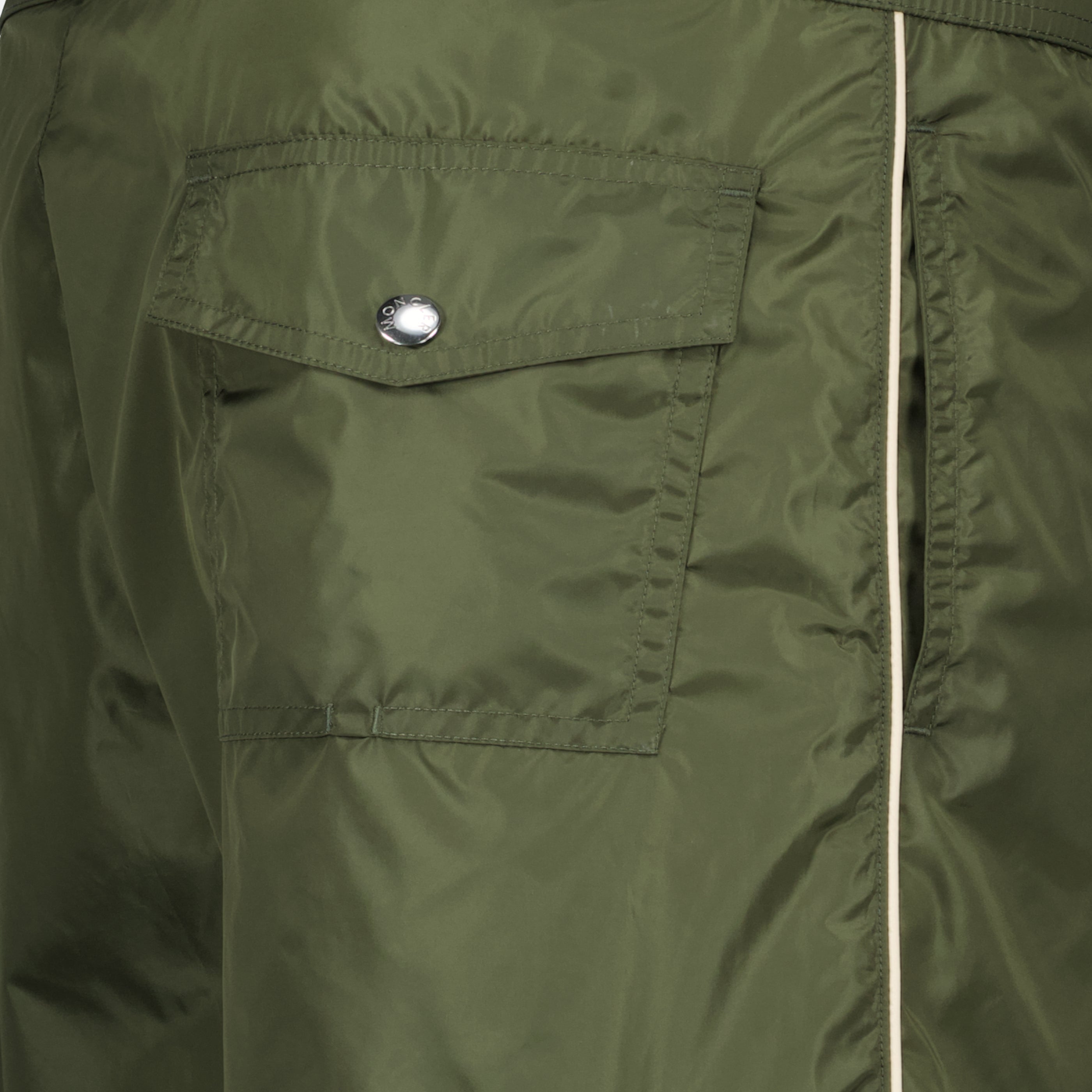Beachwear Short de bain liseré kaki en nylon Moncler Kaki Homme