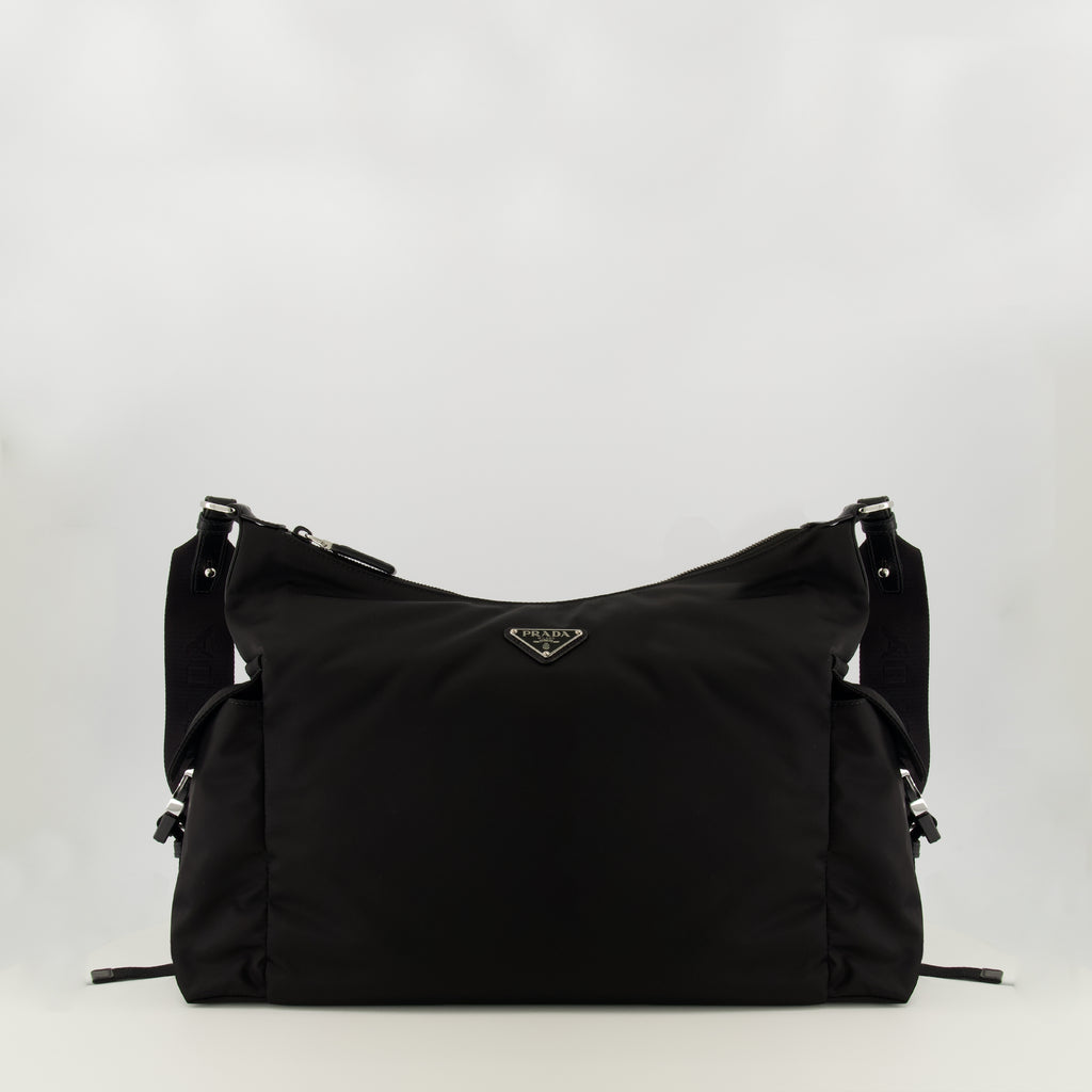 Sacs bandoulière Bolso Explorer Negro en Re-Nylon y Cuero Prada Noir Homme