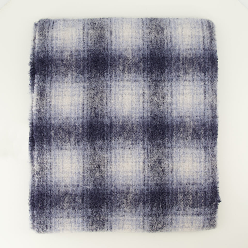 Écharpes, foulards et gants Karierte Alpaka-Schal Maison Kitsune Bleu foncé Homme