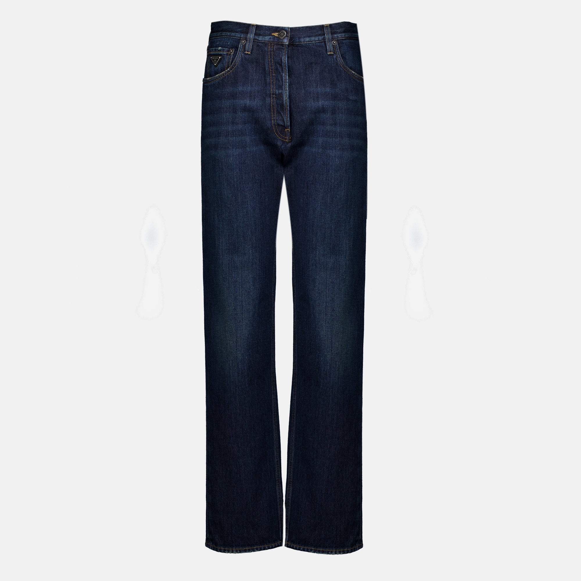 Pantalons 다크 블루 데님 청바지 Prada Bleu foncé Femme