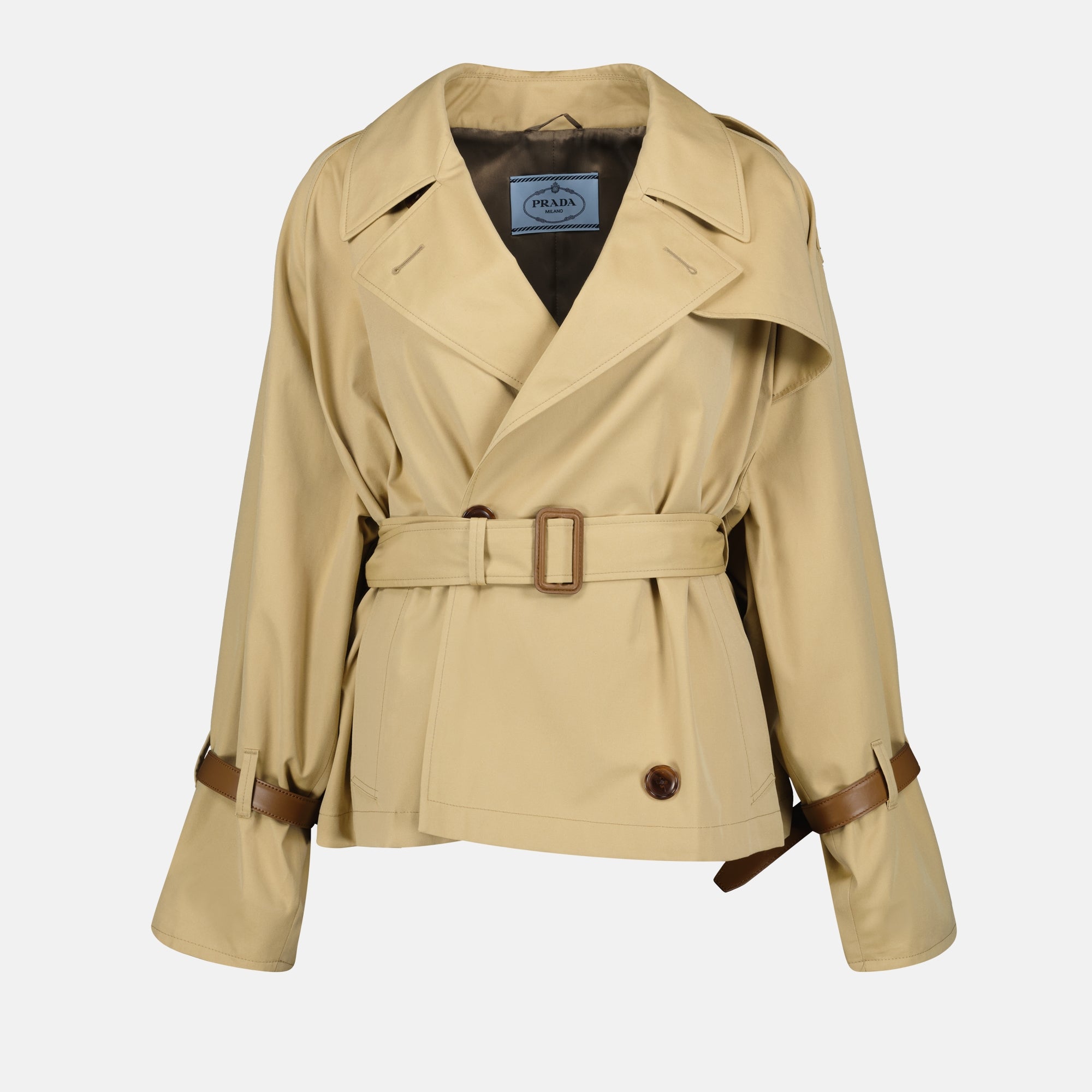 Mäntel Kurzer Trenchcoat Prada Beige Femme