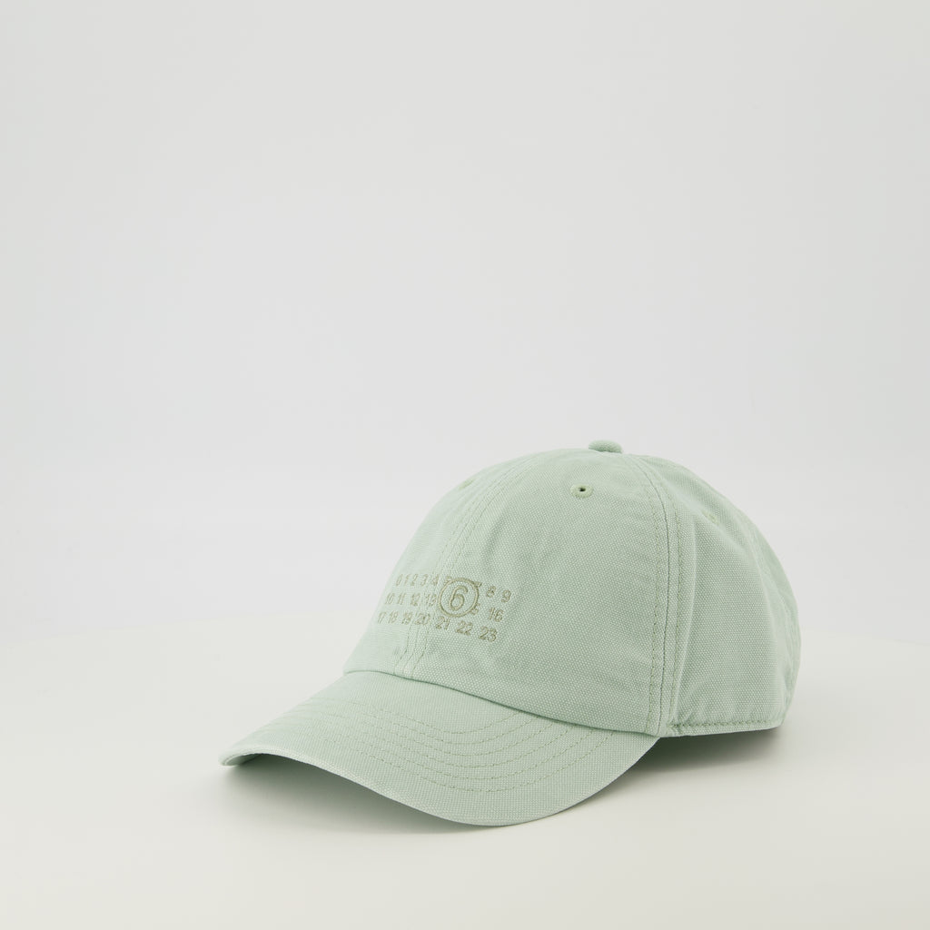 Image of the MM6 brand Men's Green Numeric Cap - Spring-Summer 2026 Season - Back View