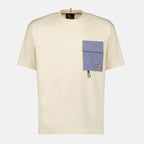 Imagen del artículo Camiseta blanca de denim con bolsillo de Moncler Grenoble para Hombre - Temporada Primavera-Verano 2026 - Vista Frontal