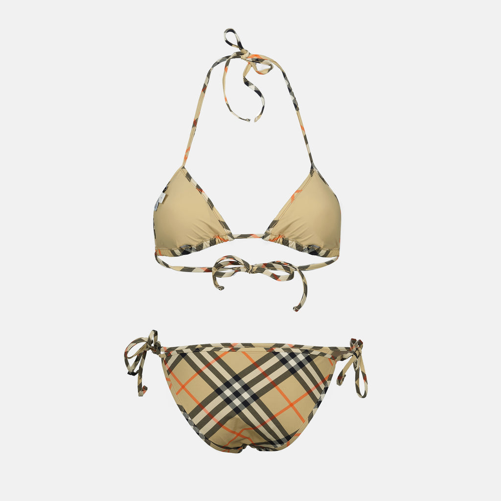 Moda mare Top Bikini a Quadrotti Burberry Beige Femme