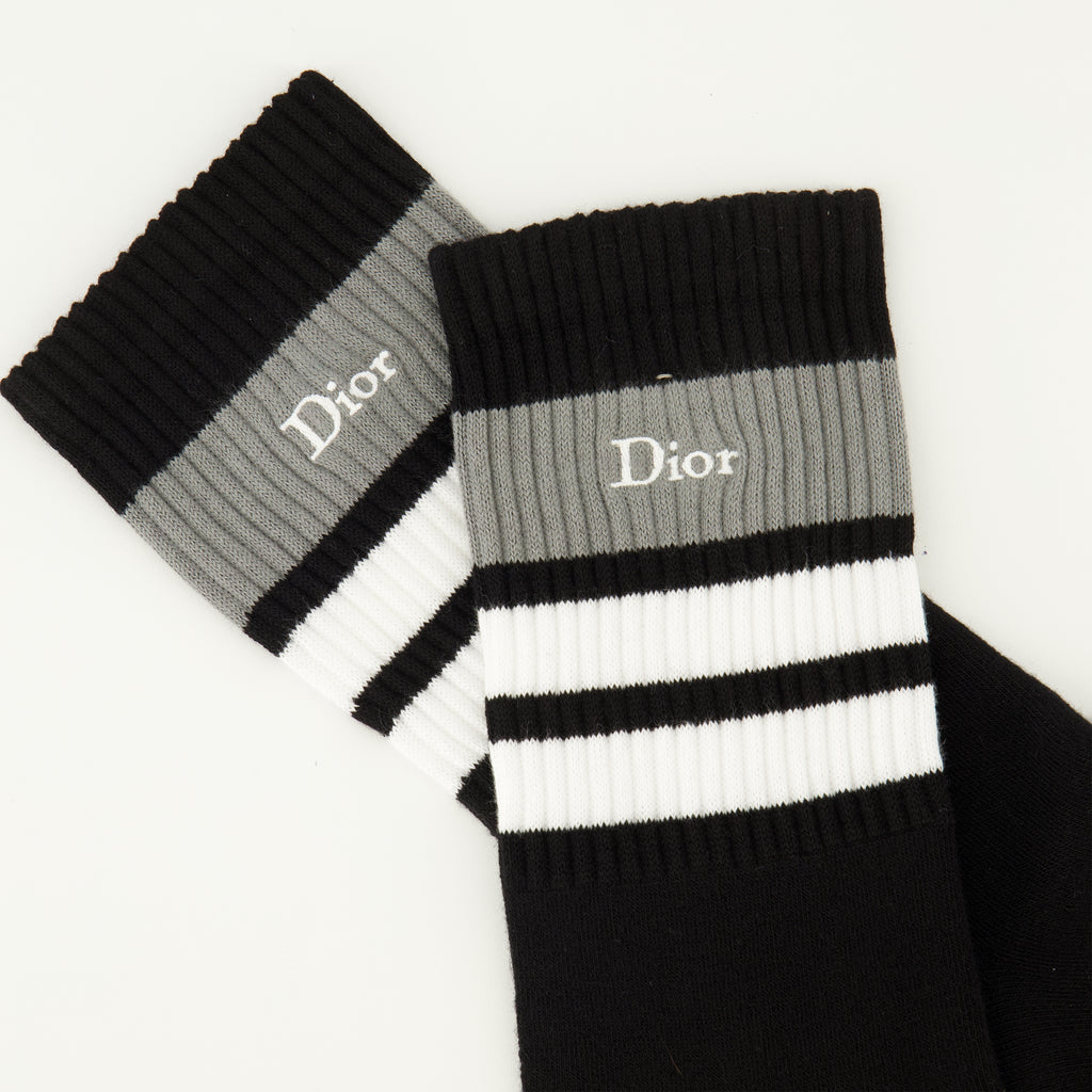 Immagine dei calzini neri in cotone Dior per Uomo - Collezione Primavera-Estate 2026 - Vista Dettagliata_1