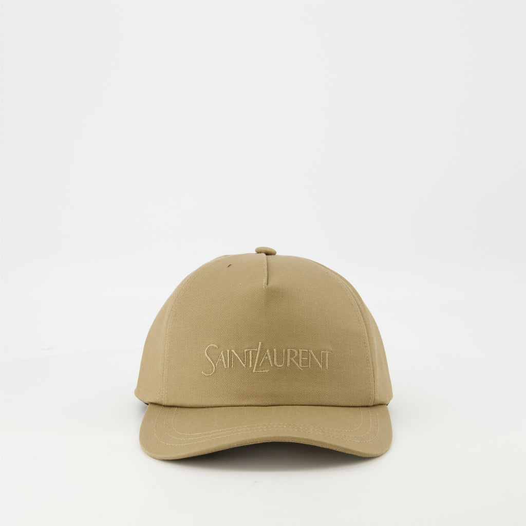 Cappelli, berretti e beanie Cappellino in Cotone Ricamato Saint Laurent Beige Homme