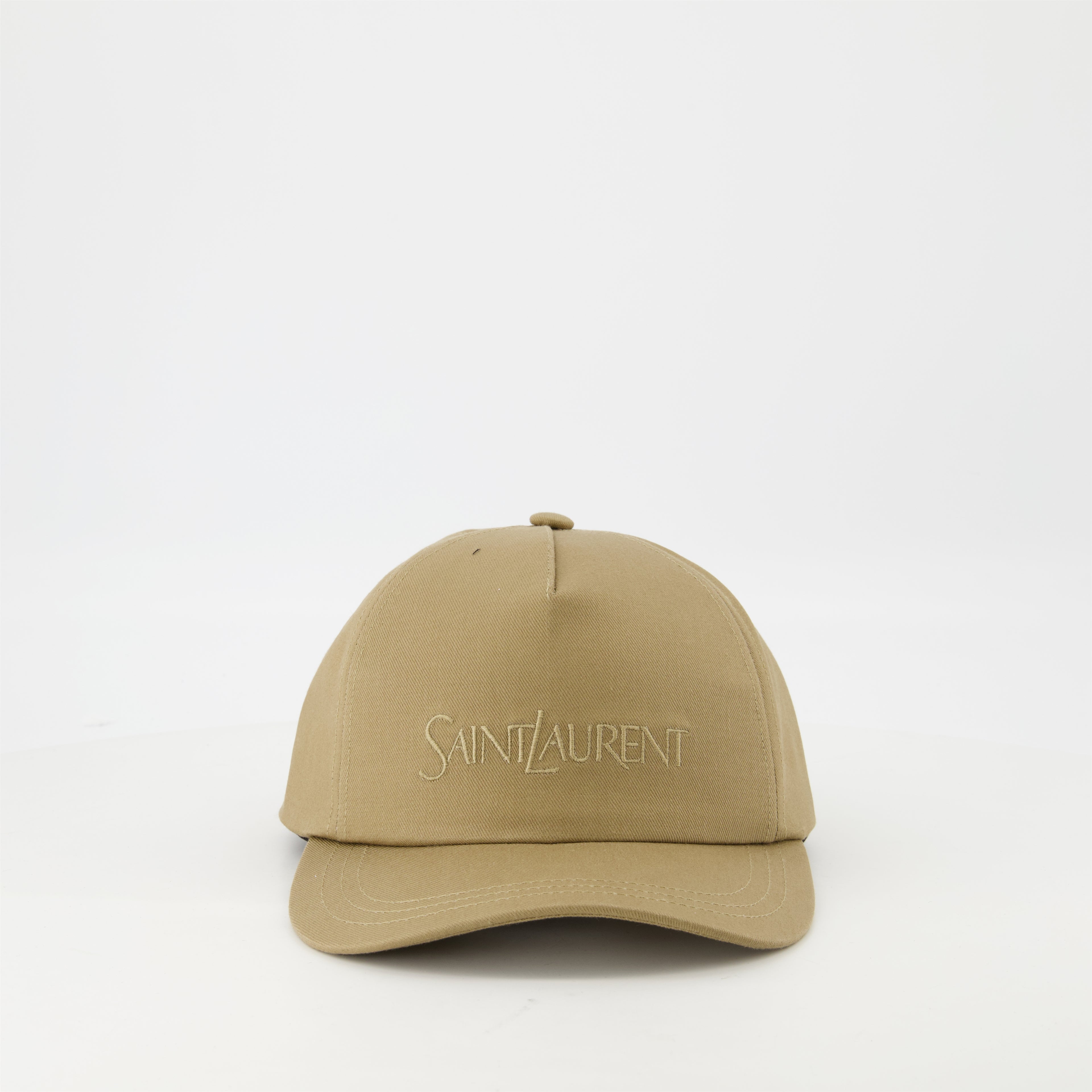 Chapeaux, casquettes et bonnets Casquette en coton brodée Saint Laurent Beige Homme