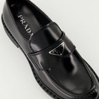 Loafer Schokoladenleder Slipper Prada Schwarz Homme