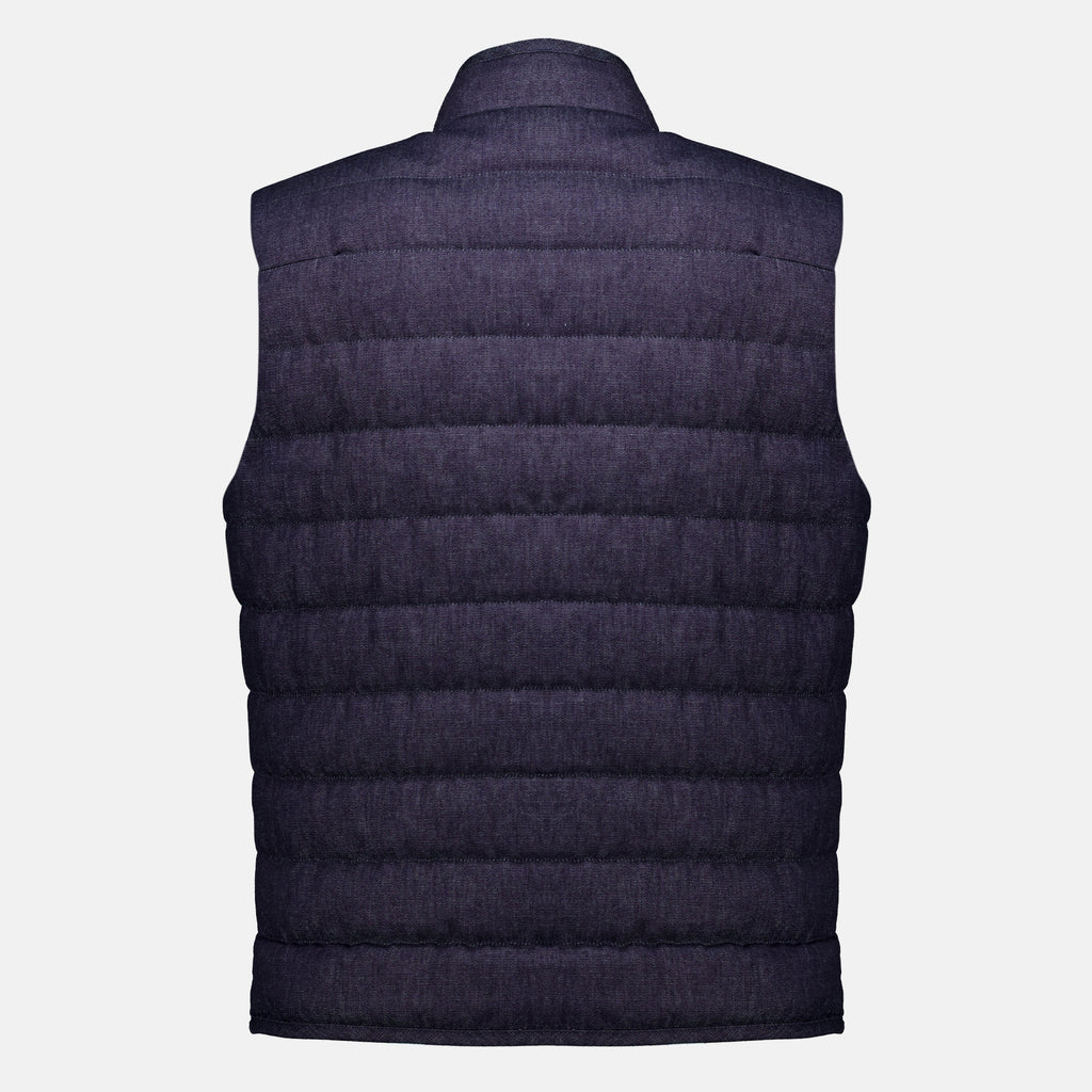 Vestes Doudoune sans manches Liorane en denim Moncler Bleu foncé Homme