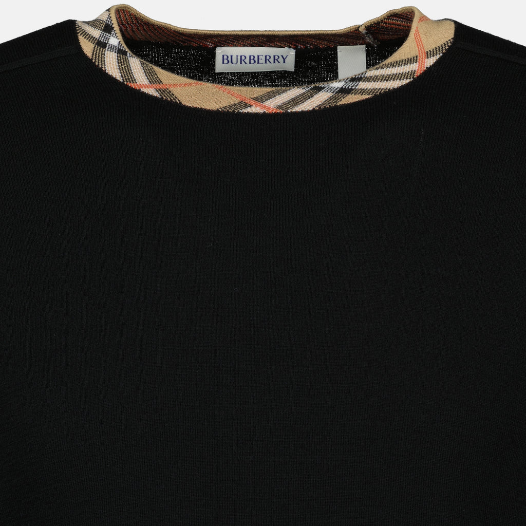 Imagen del suéter de lana a cuadros Burberry para hombre - Temporada Otoño-Invierno 2025 - Vista Detallada_1
