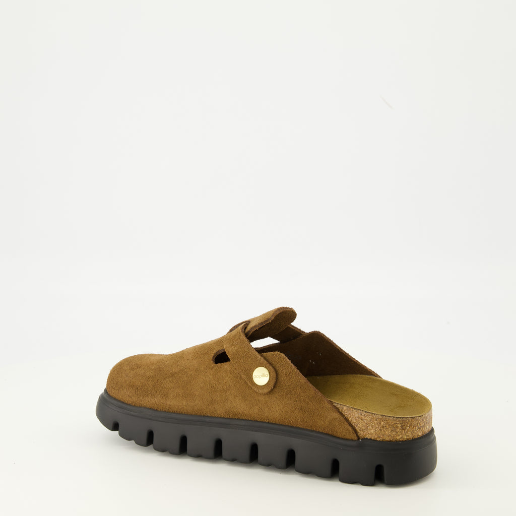 Image de l'article Sandales Boston Chunky de la marque Birkenstock pour Femme - Saison Automne-Hiver 2025 - Vue trois quarts arrière droite