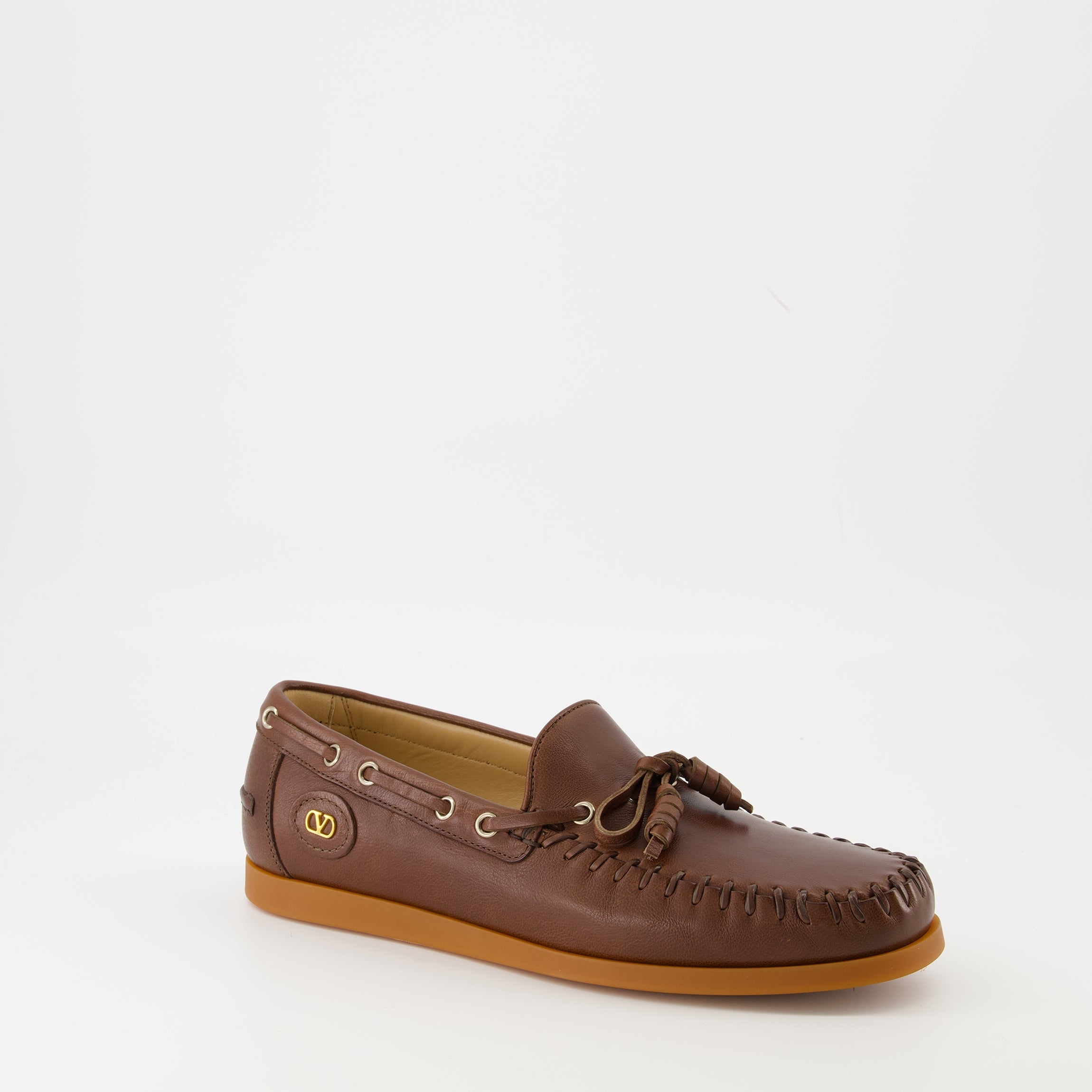 Mocassins Palm Avenue Boat Shoes Valentino Garavani Marron Homme