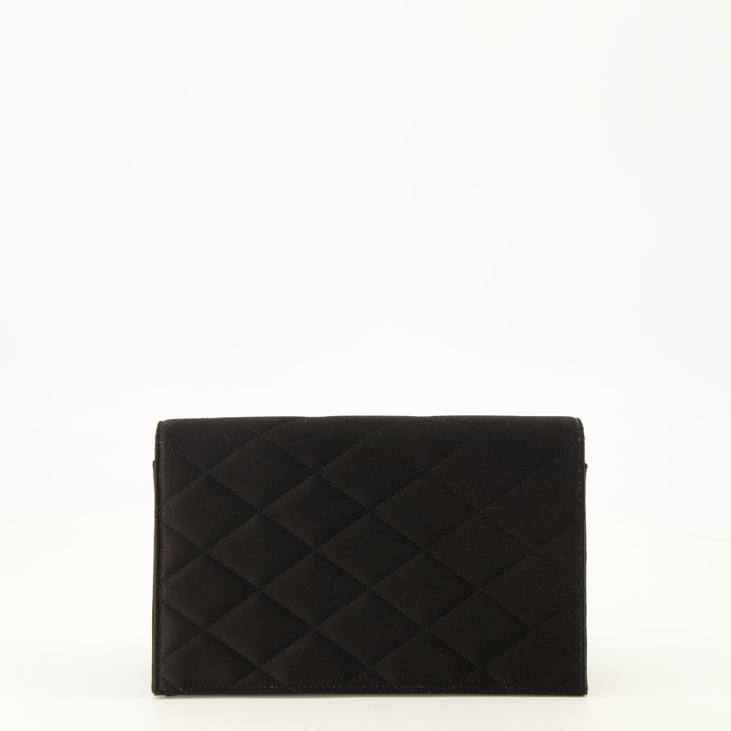Sacs à main et épaule Paris Wallet with Black Satin Chain Saint Laurent Noir Femme