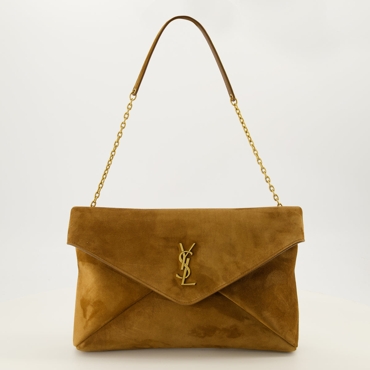 Sacs à main et épaule Pochette Cassandre en suède marron Saint Laurent Marron Femme