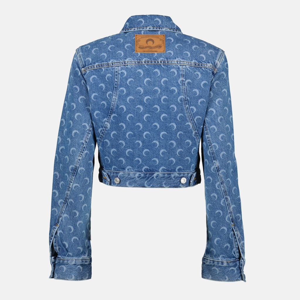 Image de l'article Veste en jean Moon de la marque Marine Serre pour Femme - Saison Automne-Hiver 2025 - Vue de Dos