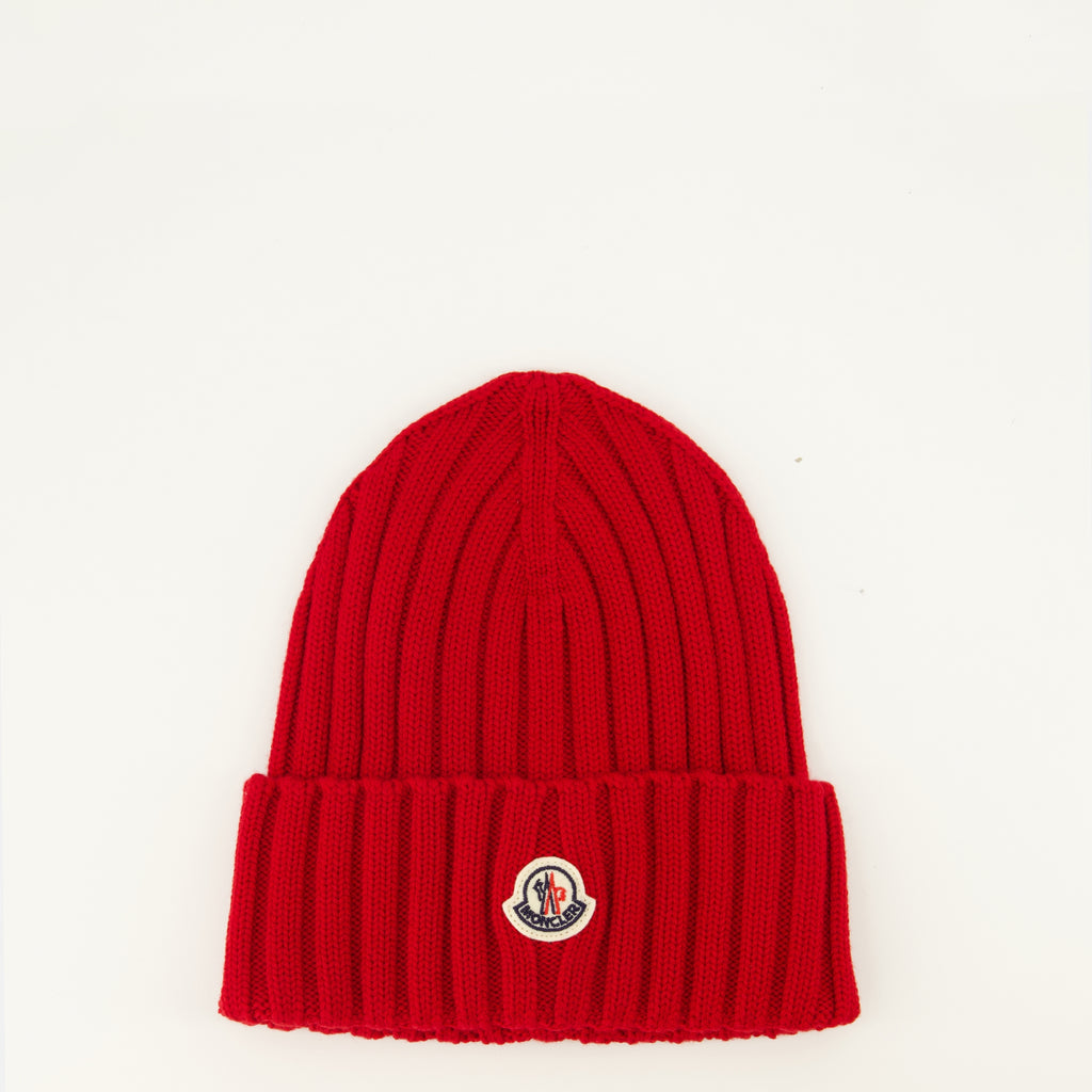 Chapeaux, casquettes et bonnets Gorro de Lana Rojo con Logo Moncler Rouge Femme