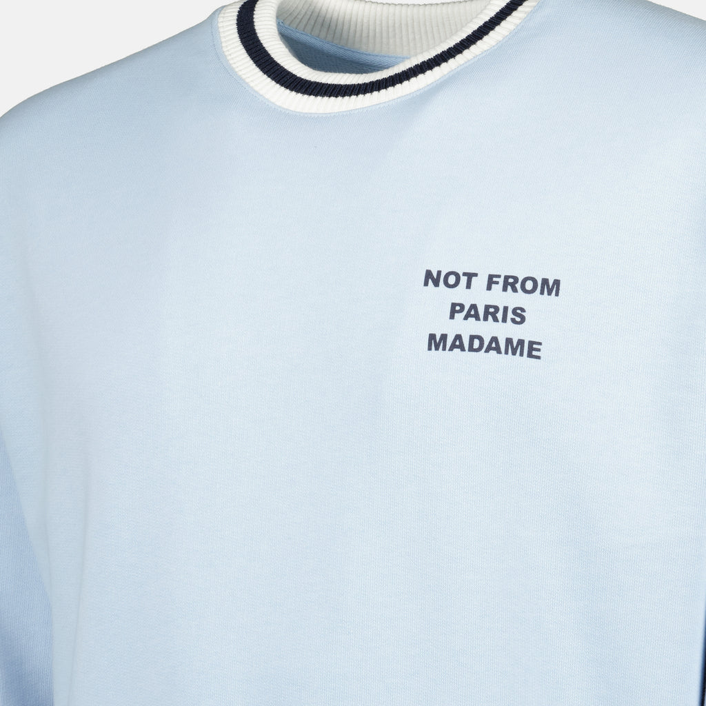 Sweatshirts Sweatshirt slogan sport bleu clair Drole De Monsieur Bleu Homme