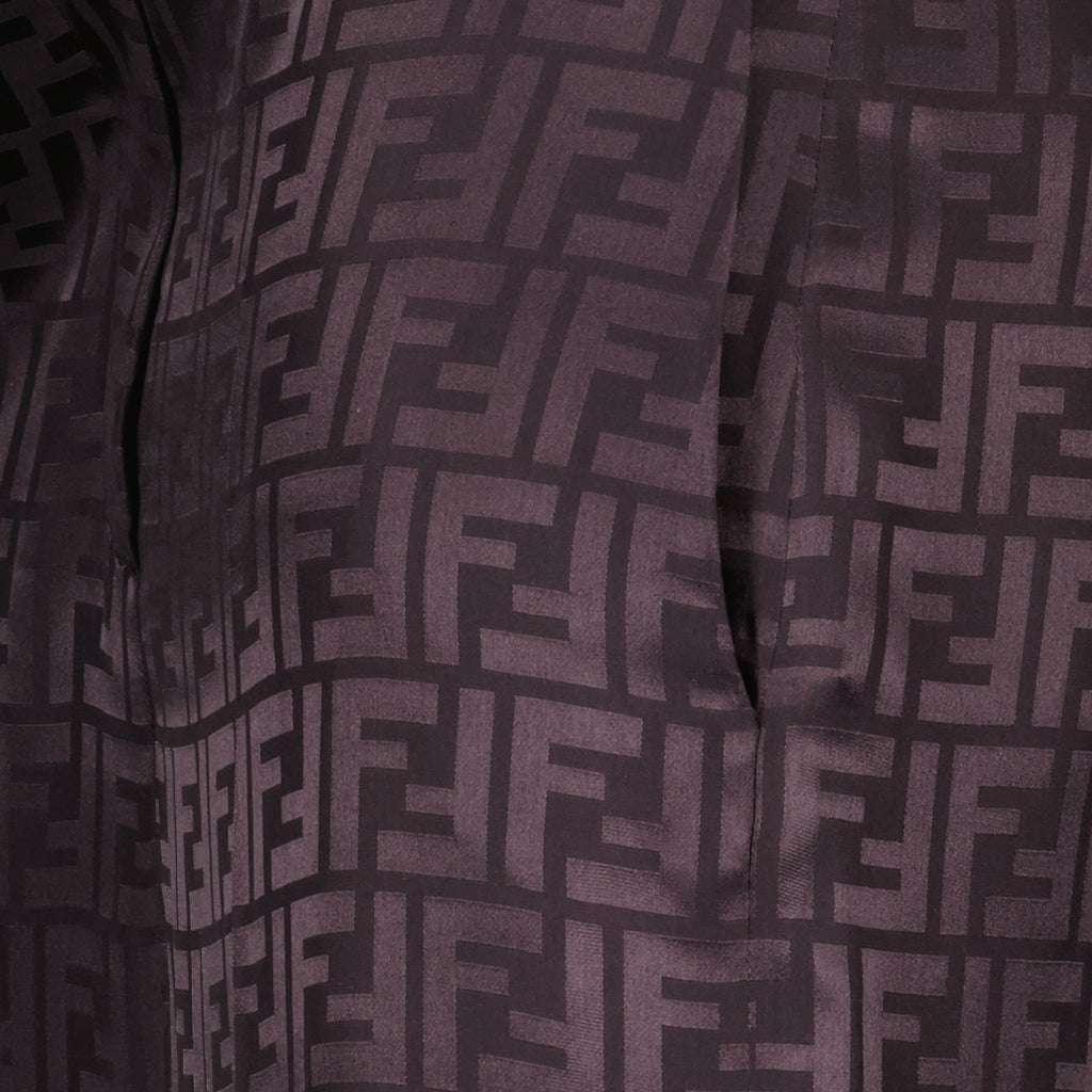 Pants Pantalon FF en satin Fendi Purple Femme