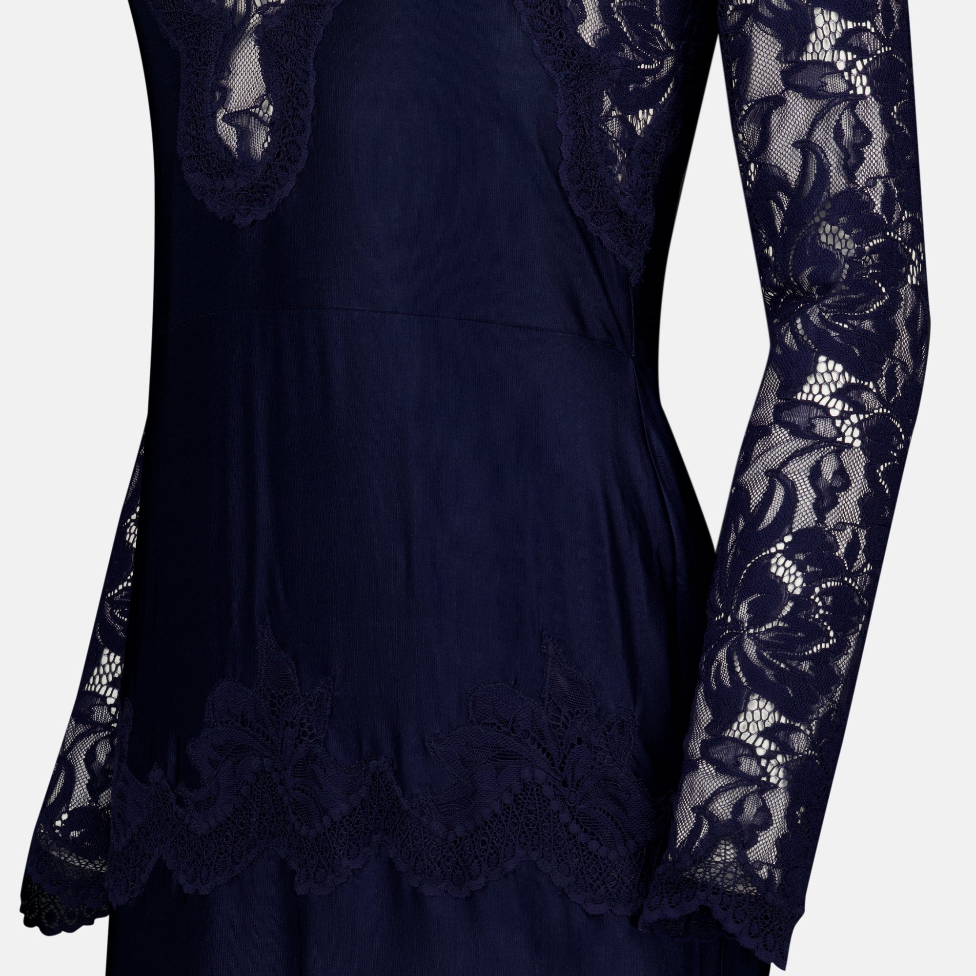 Robes Vestido Largo de Encaje Azul Marino Rabanne Bleu foncé Femme