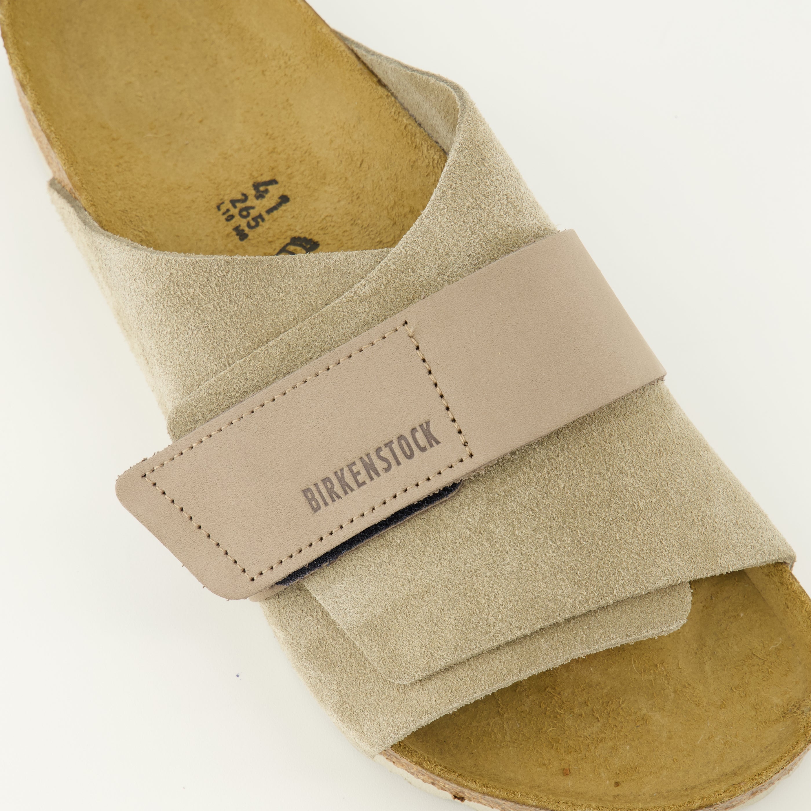 Chaussures ouvertes Sandales Kyoto beige en cuir suède Birkenstock Beige Unisexe