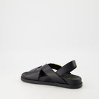 Chaussures ouvertes Sandales Fendi Feel Fendi Noir Femme